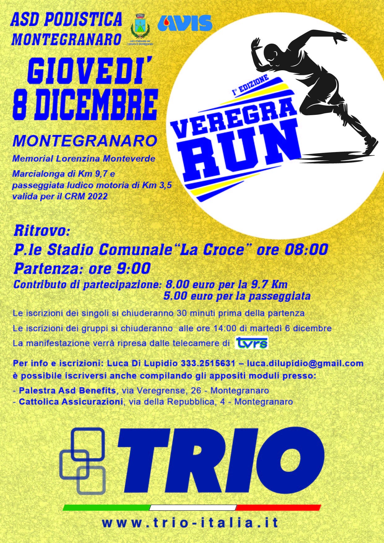 Immacolata Concezione a ritmo di corsa podistica a Montegranaro con la prima edizione della Veregra Run