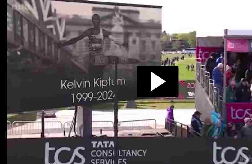 Video tributo al compianto Kelvin Kiptum durante la Maratona di Londra