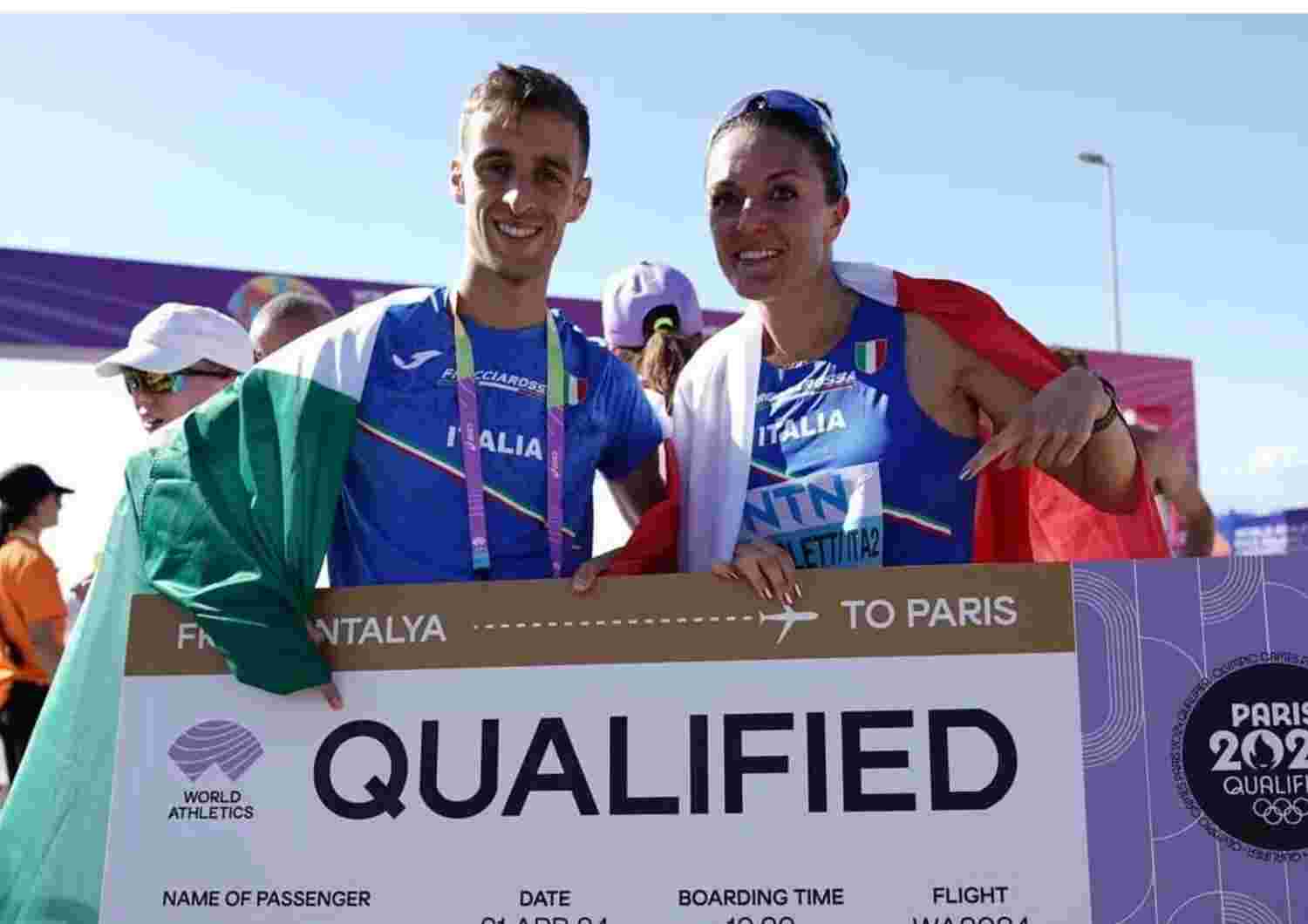 Francesco Fortunato e Valentina Trapletti trionfano nella staffetta mista dei mondiali a squadre di Marcia