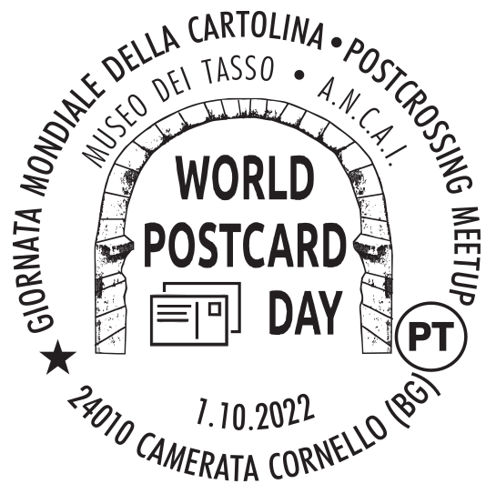 Poste Italiane al Postcrossing meetup 1.10.22 World postcard day Camerata Cornello