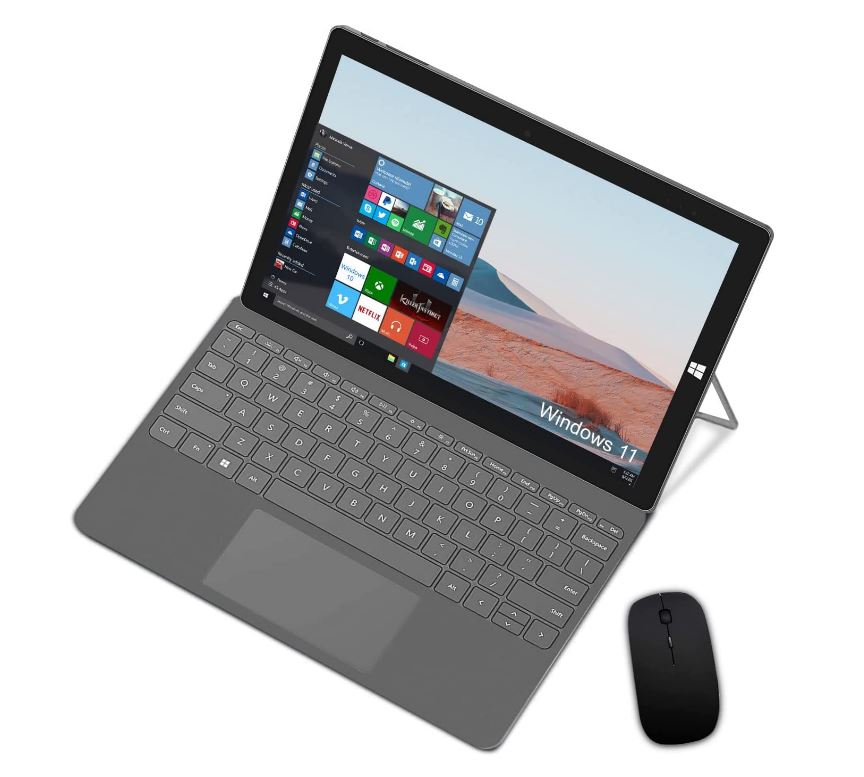 Tablet 2 in 1, AOYODKG Tablet PC 10.1 Pollici, Windows 11 Home (Intel Celeron Gemini-Lake N4020) Notebook, 6 GB RAM 128 GB eMMC, 5G WIFI, 1920 x 1200 Full HD, HDMI, USB-A 3.0,con Tastiera e Mouse