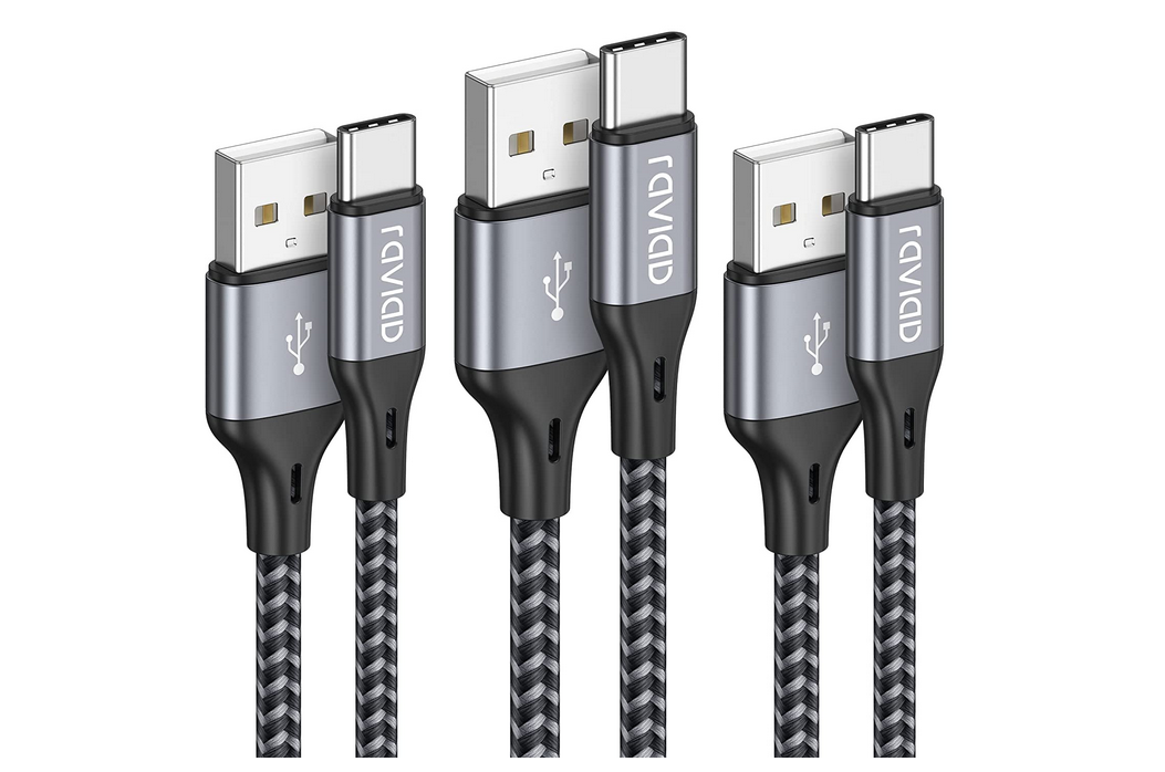 Cavo USB Type-C RAVIAD: Ricarica Rapida e Sincronizzazione Dati | Compatibile con Samsung, Huawei, OnePlus e Altri Dispositivi - Grigio