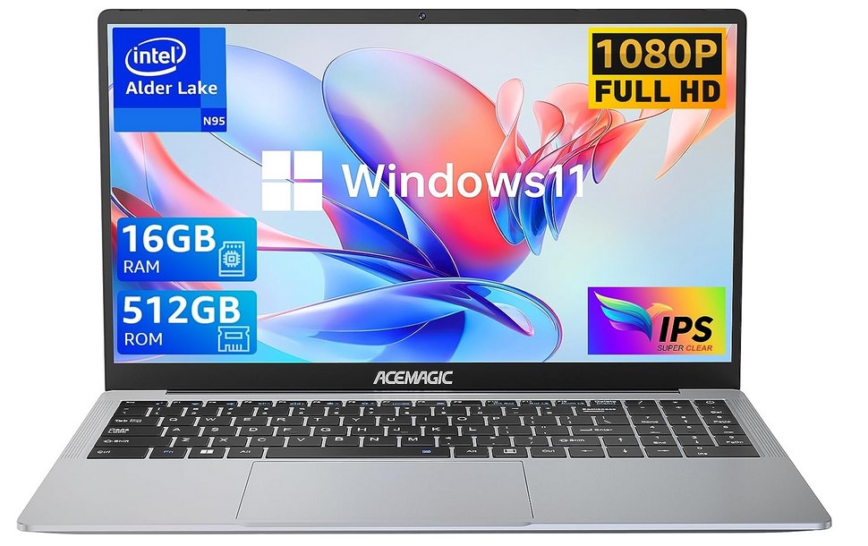 PC Portatile ACEMAGIC 2023: Processore Intel N95, Windows 11, 16GB RAM, 512GB SSD