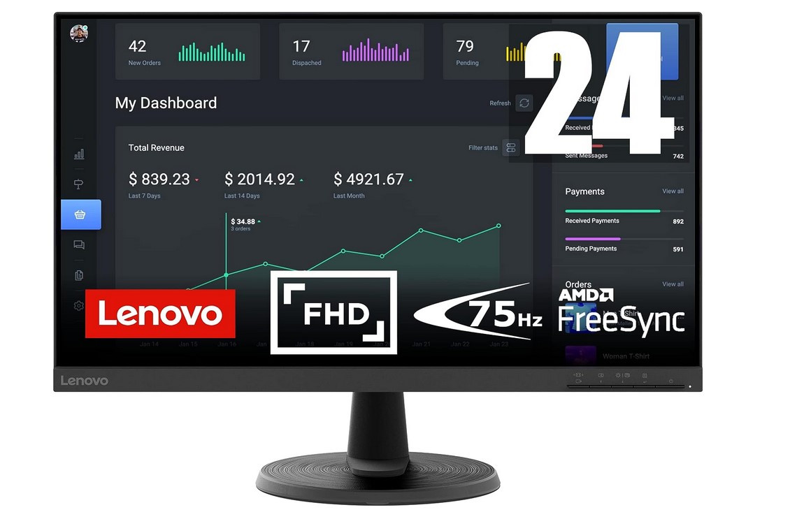 Lenovo D24-45 Monitor 2022: Dettagli sul Display da 24 pollici Full HD con AMD FreeSync