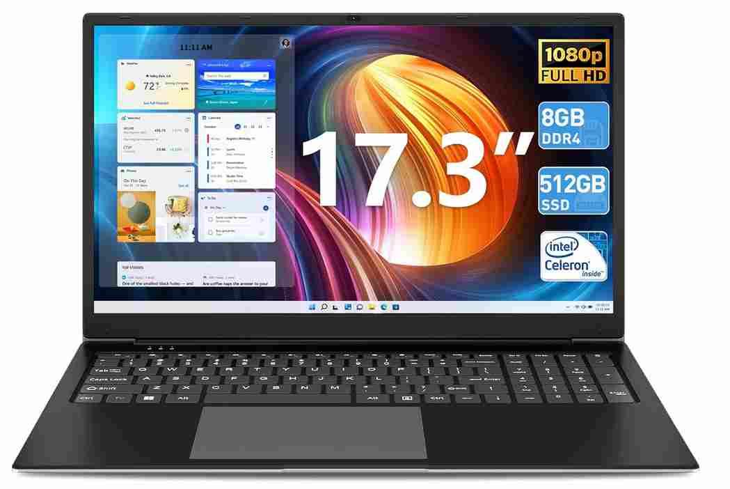 NovitÃ  2024: SGIN Laptop 17 pollici, 8 GB RAM 512 GB SSD - Recensione del Monitor Grande e Leggero