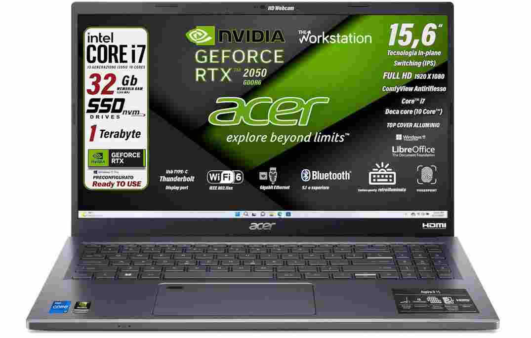 Acer Notebook 2024 con Intel Core i7-1355U e Wi-Fi 6: Recensione del Potente Laptop Multifunzione