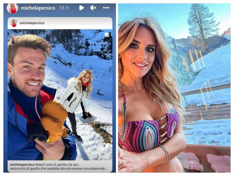 Michela Persico bomba sexy in bikini sulla neve