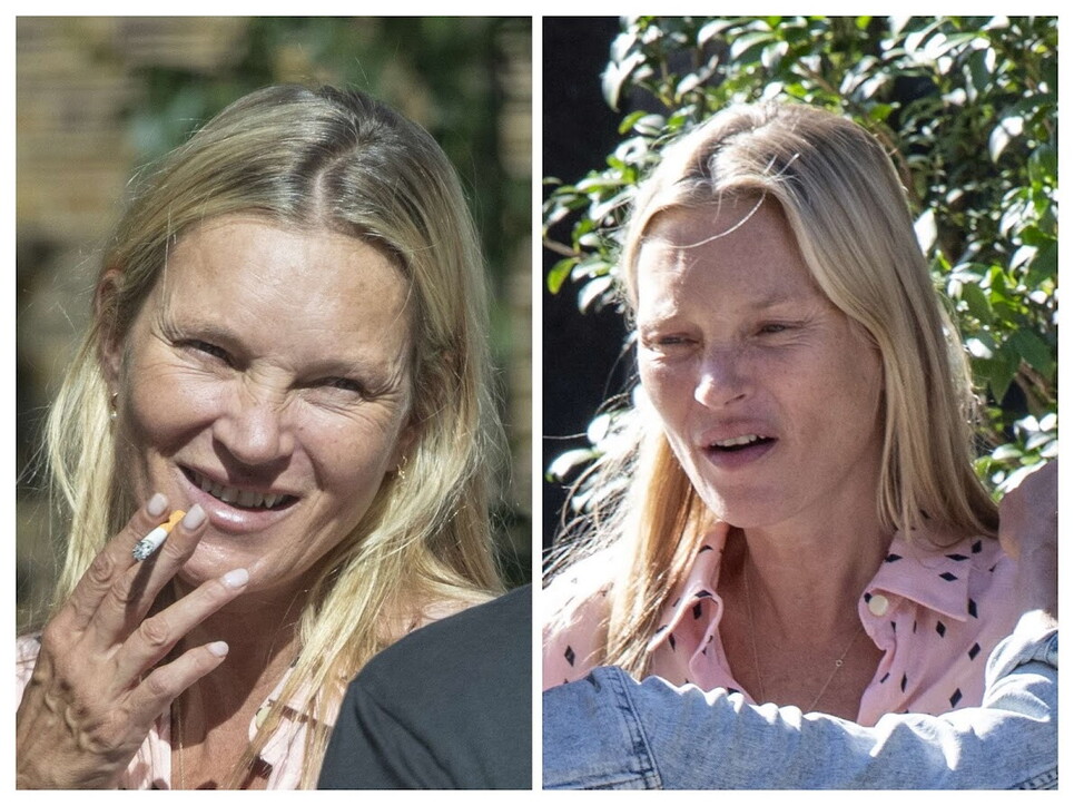 Kate Moss, irriconoscibile mentre fuma una sigaretta durante un pranzo con la famiglia a Londra. Tutte le foto della modella
