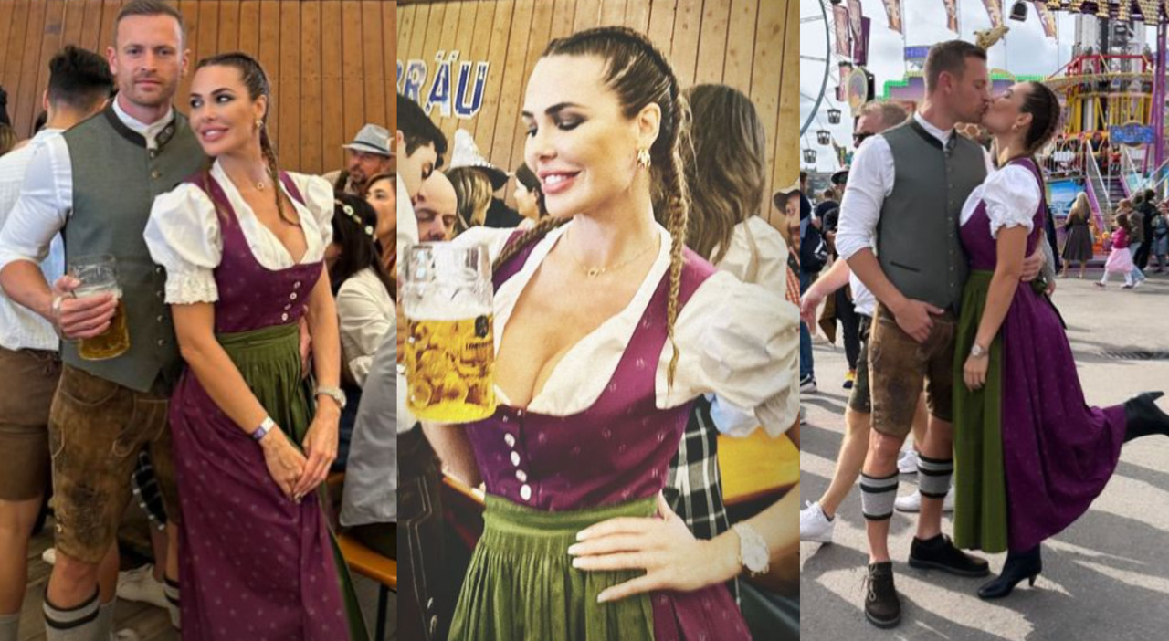 Ilary Blasi all'Oktoberfest con Bastian Muller: l'abito della tradizione bavarese e le pinte di birra, ma non sono soli...