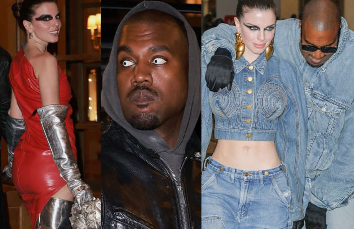 Kanye West alla fashion week: occhi azzurri e fidanzata â€œaccessorioâ€�