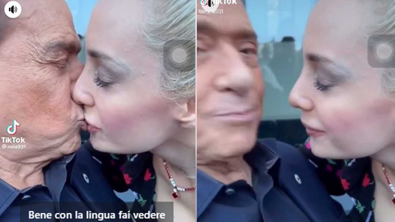 Silvio Berlusconi bacia appassionatamente Marta Fascina il video Ã¨ virale