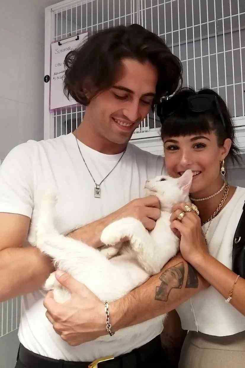Damiano dei Maneskin e la fidanzata Giorgia Soleri adottano un gattino maltrattato