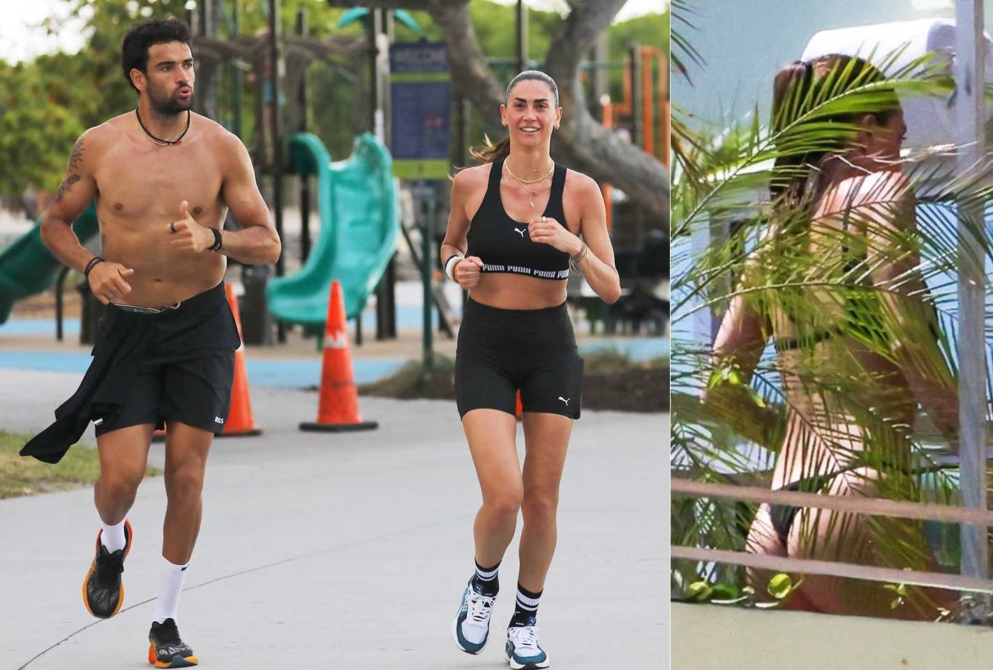 Melissa Satta e Matteo Berrettini tra bikini bollenti in piscina e allenamenti a Miami