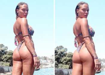 Giulia Provvedi mostra la cellulite in bikini la  foto a confronto con filtro e senza