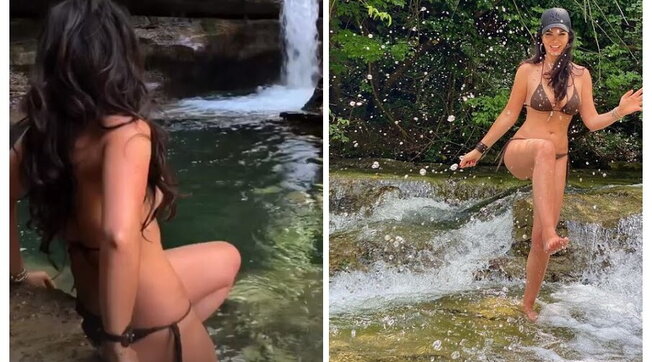 Laura Torrisi, tuffo super-sexy durante la gita al fiume