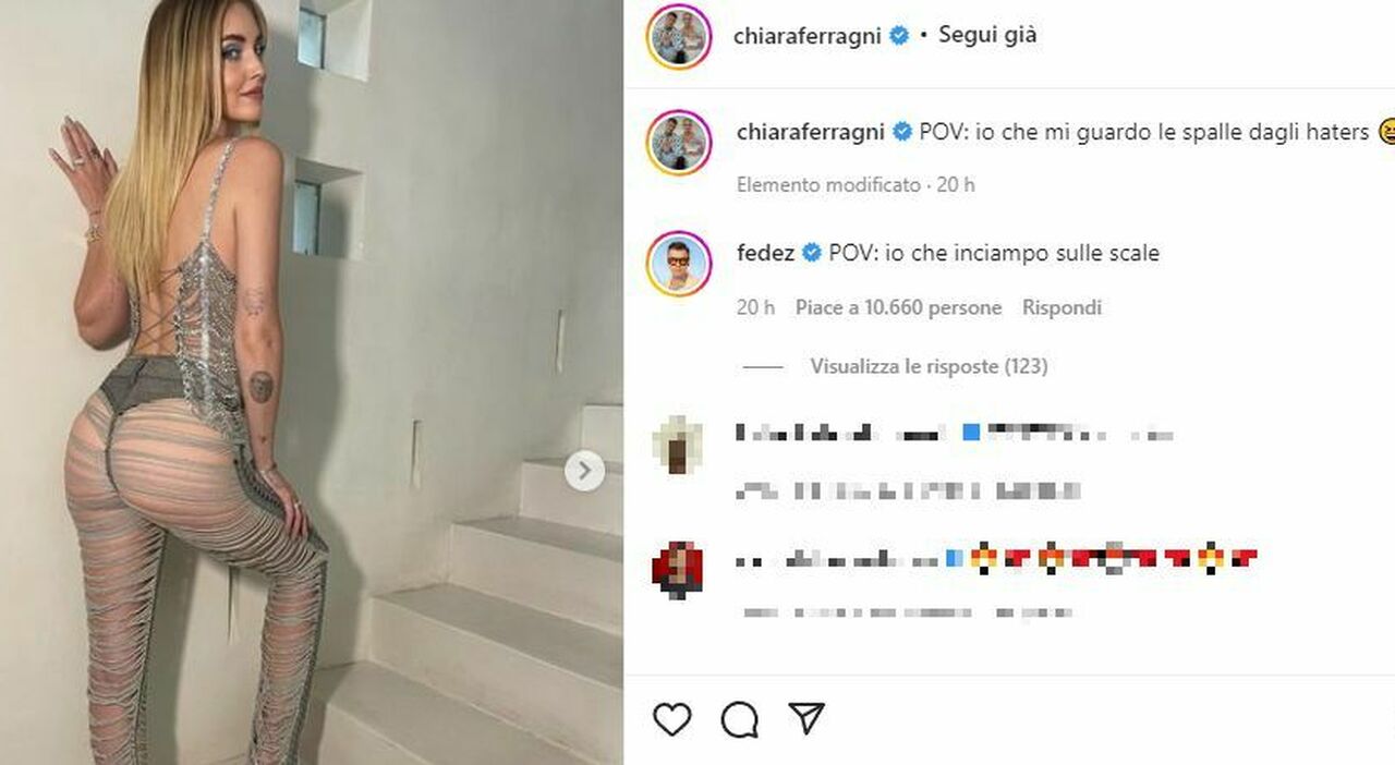 Chiara Ferragni e Fedez, lei provoca su Instagram con uno scatto hot: Â«Io che mi guardo le spalle dagli hatersÂ»