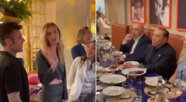 Berlusconi, Chiara Ferragni e Fedez: incontro al ristorante a Milano. L'ex premier: Â«Solo io piÃ¹ famoso di voi dueÂ»